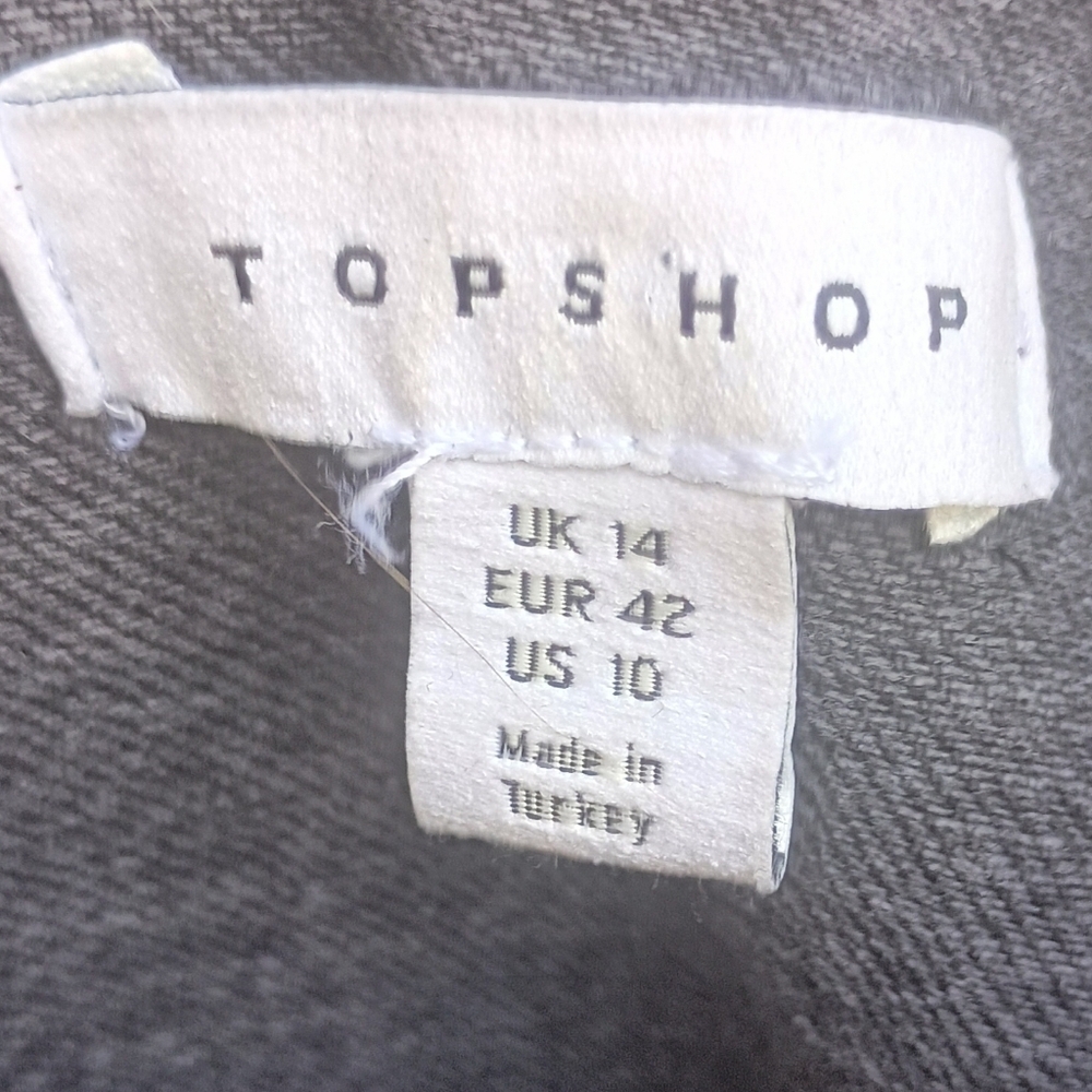 Topshop Charcoal 100% Cotton Denim Shirt Jacket_10 - Picture 11 of 11